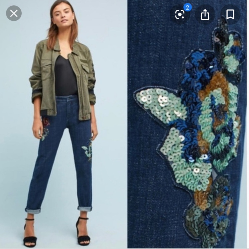 Pilcro Slim Boyfriend sequin jeans